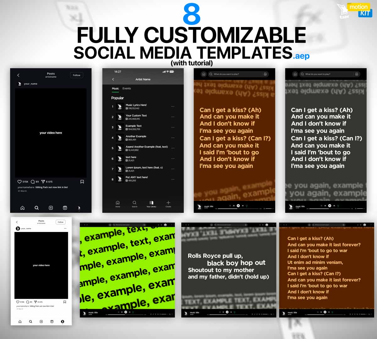 Taer Motion Kit - Taer Editing Assets