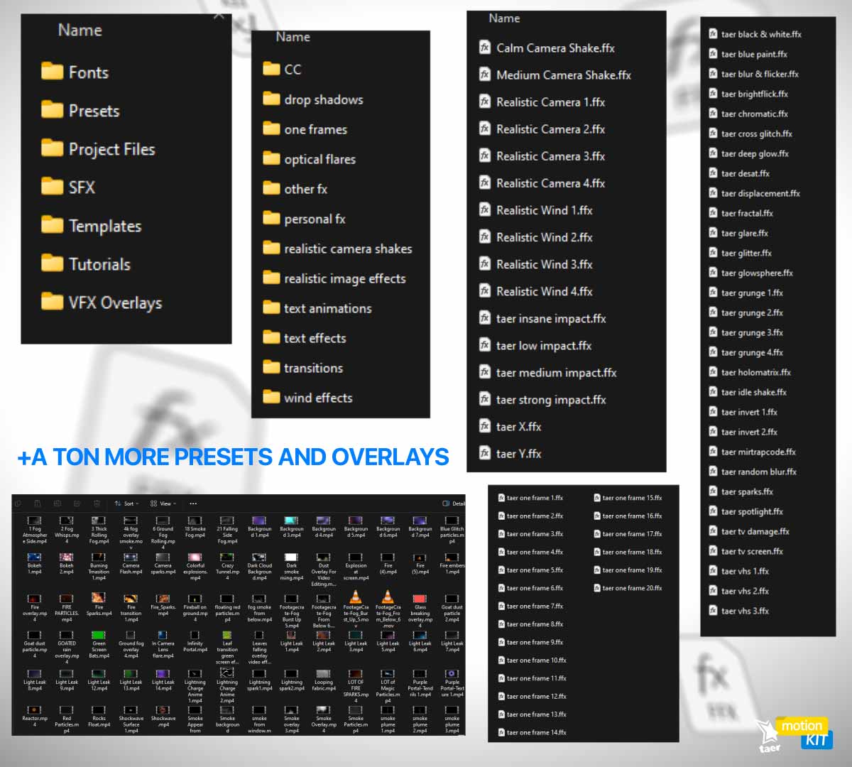 Taer Motion Kit - Taer Editing Assets